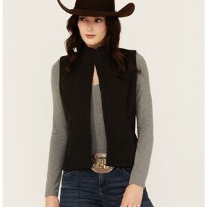 Shaynne Life by Sheplers Black Soft Shell Vest Womens size L Western Outdoor